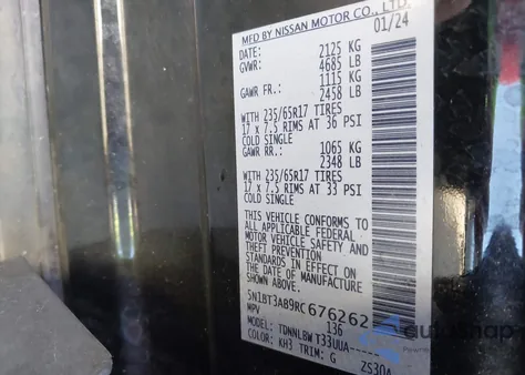 2024 Nissan Rogue S Intelligent Awd from USA, damaged, VIN 5N1BT3AB9RC676262